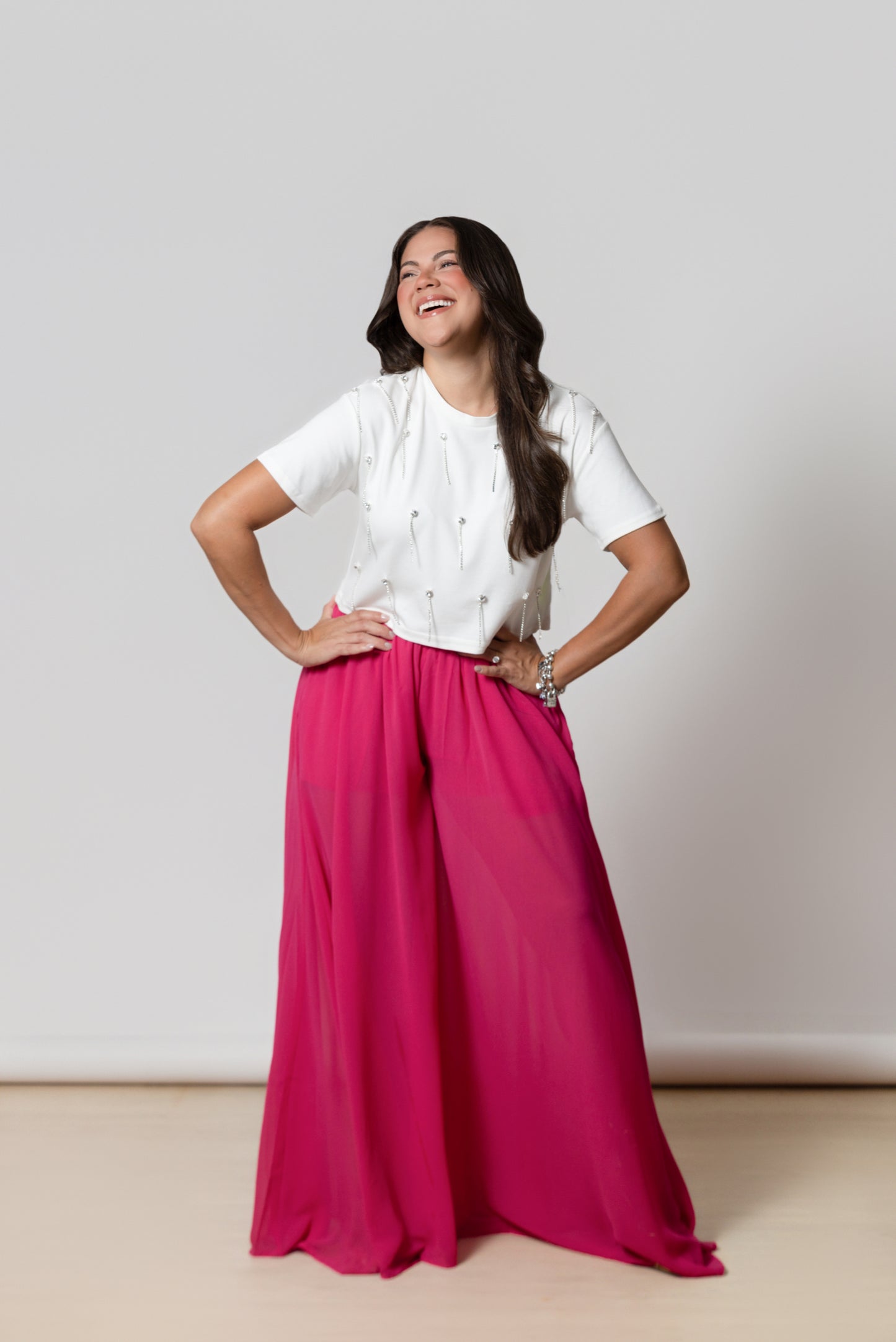 Pink Sheer Palazzo
