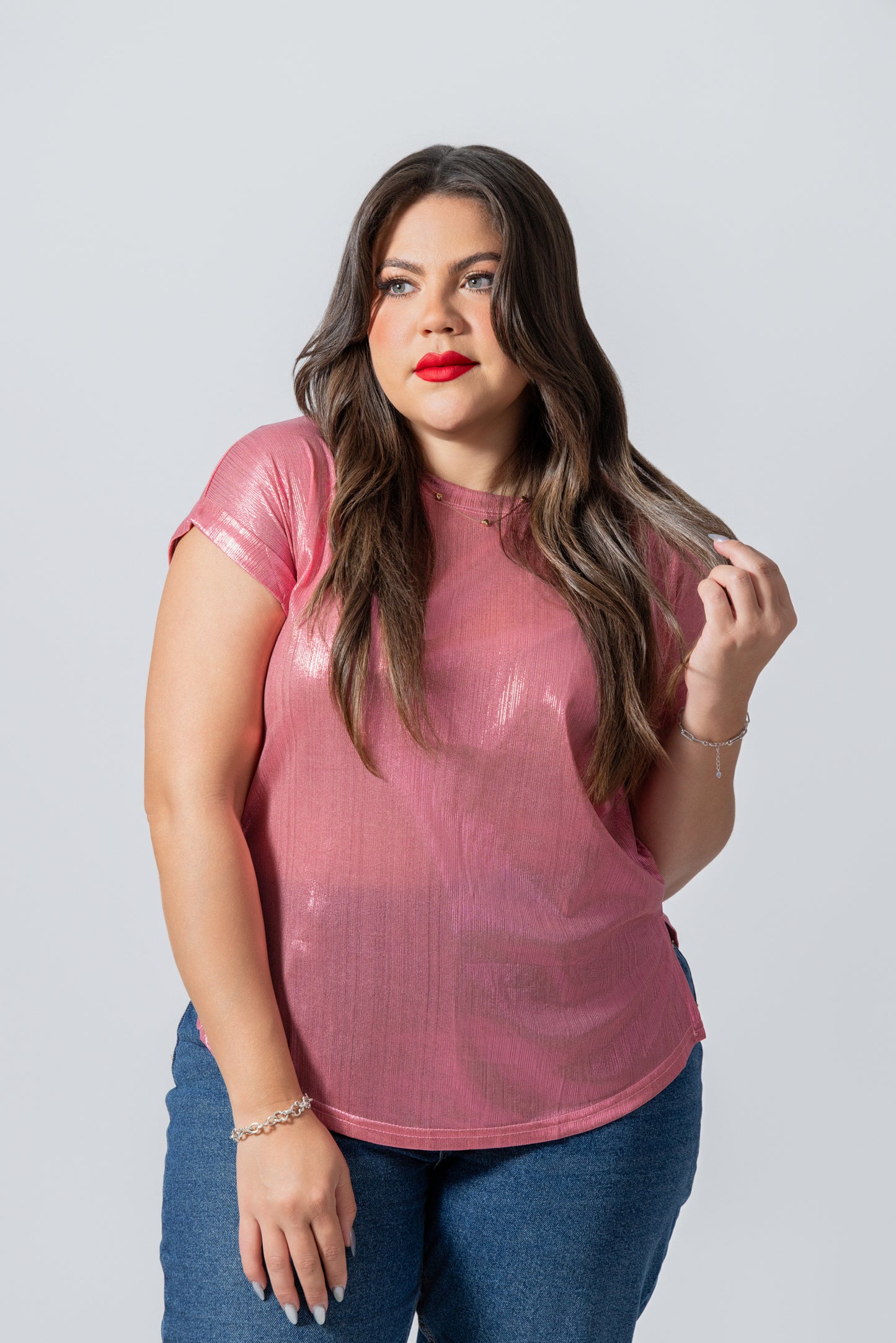 Foil Pink Top