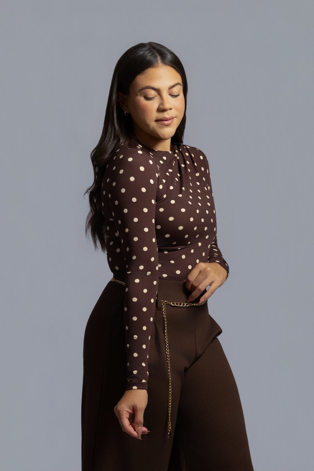 Polka Dots Brown Top
