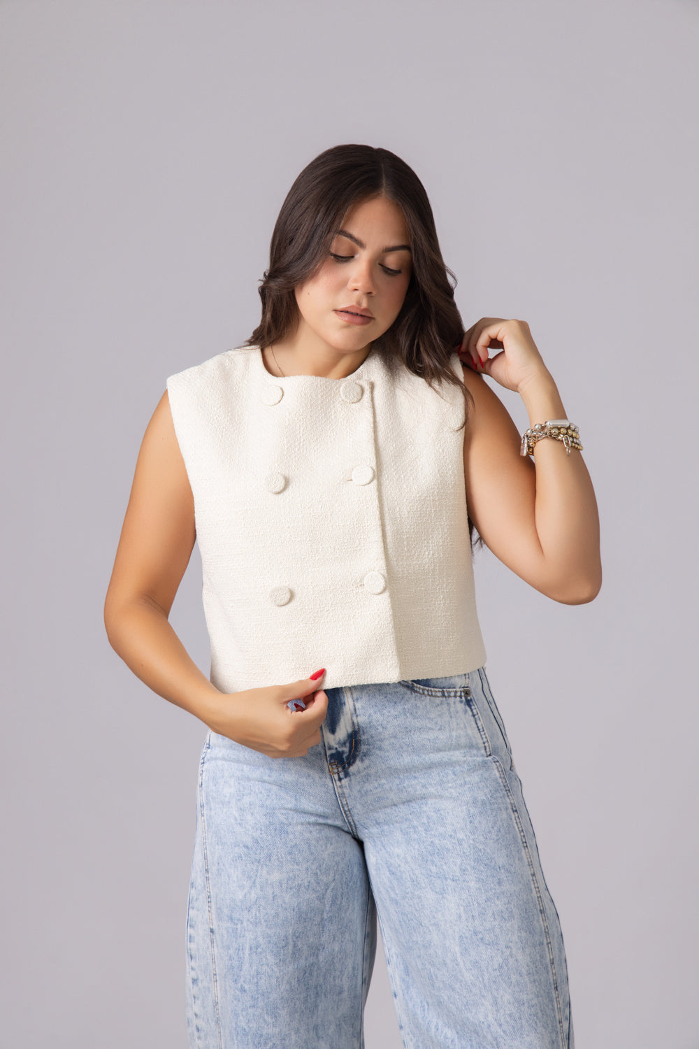 Eleganza White Vest