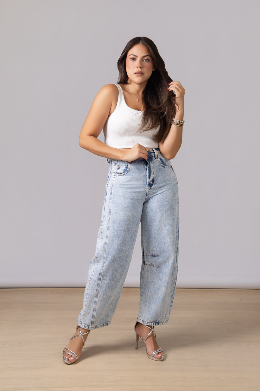 Light Wash Barrel Jeans