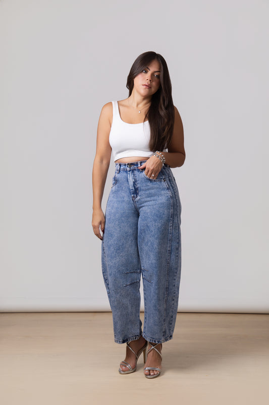 Indigo Chic Barrel Jeans