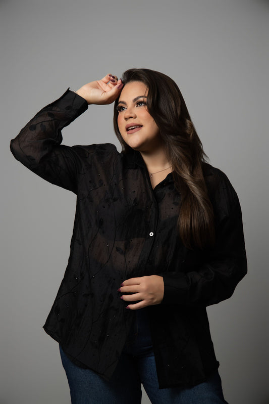 Flora Black Top