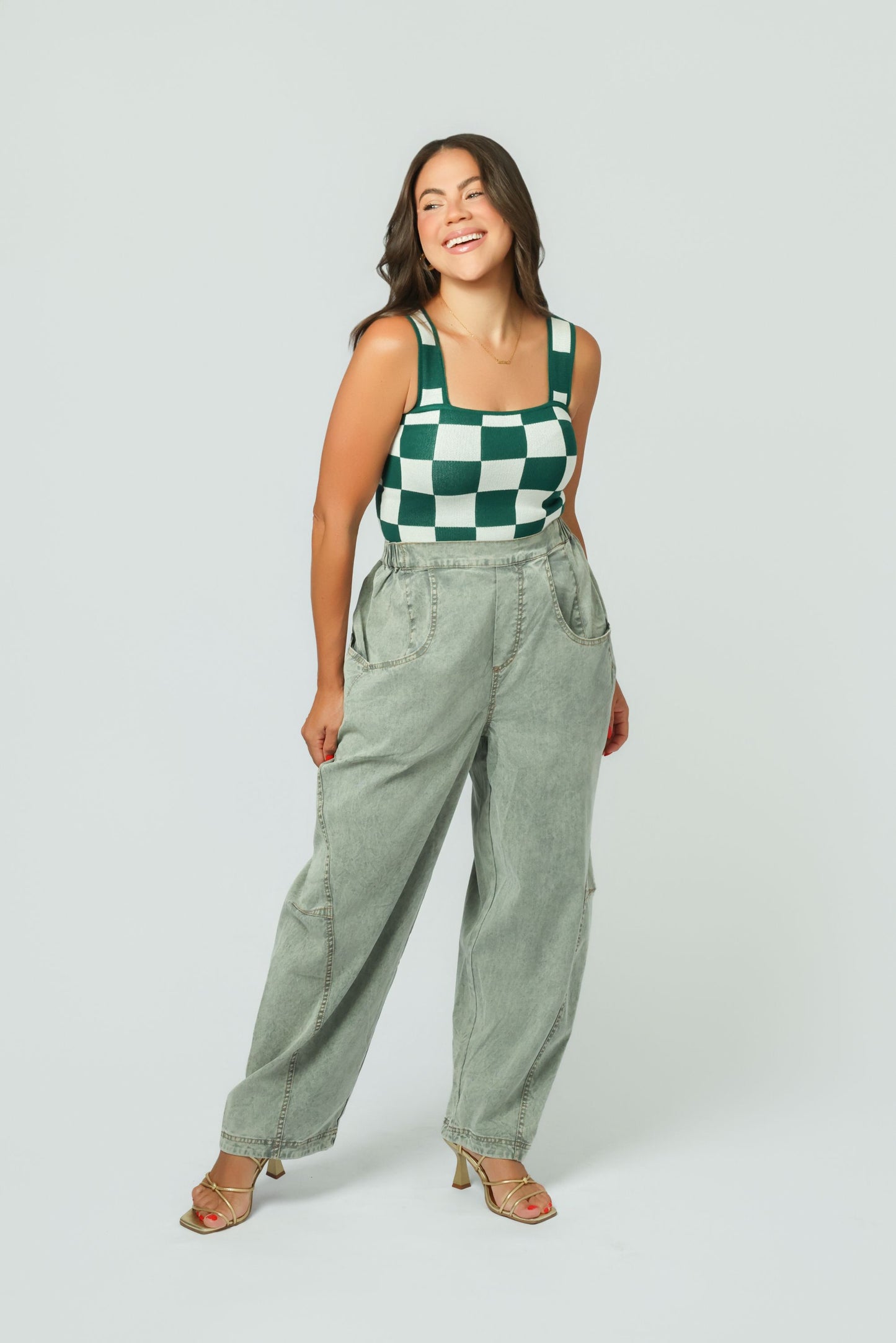 Checkers Green Top