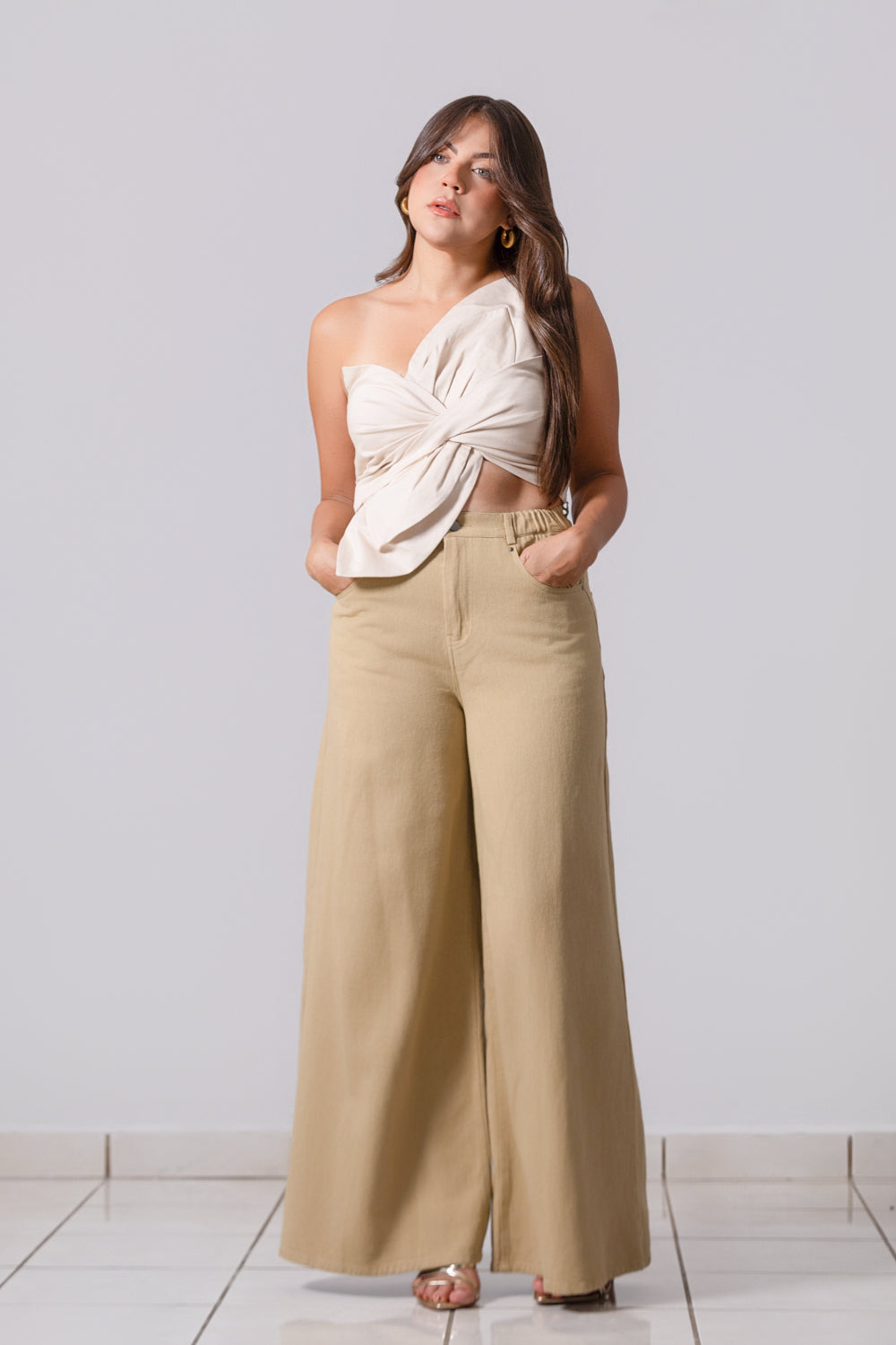 Camel Wide Leg Jeans