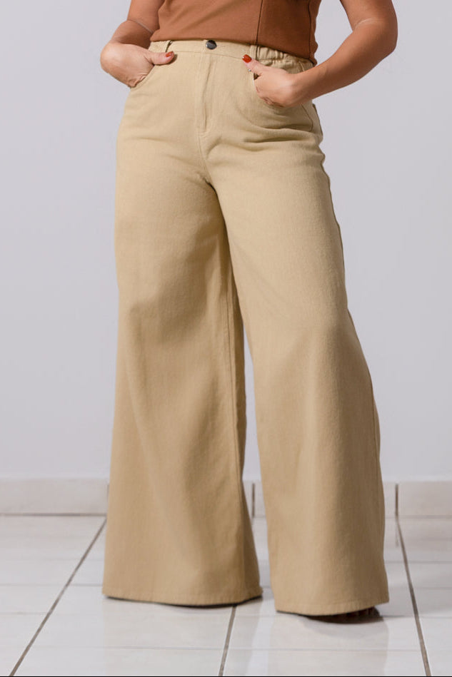 Camel Wide Leg Jeans
