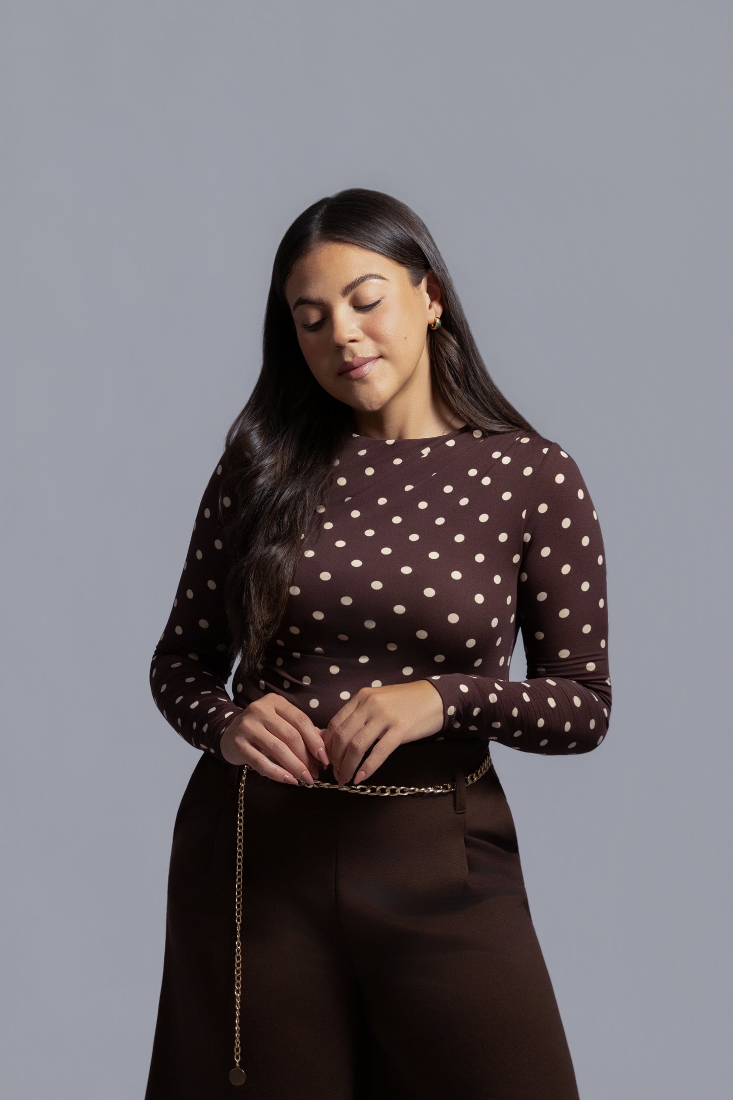 Polka Dots Brown Top