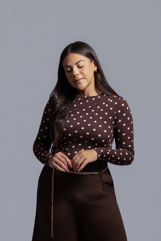 Polka Dots Brown Top