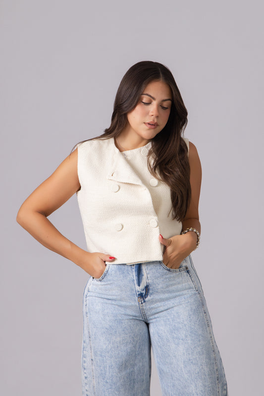 Eleganza White Vest