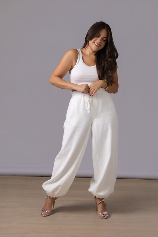 White Bubble Jeans