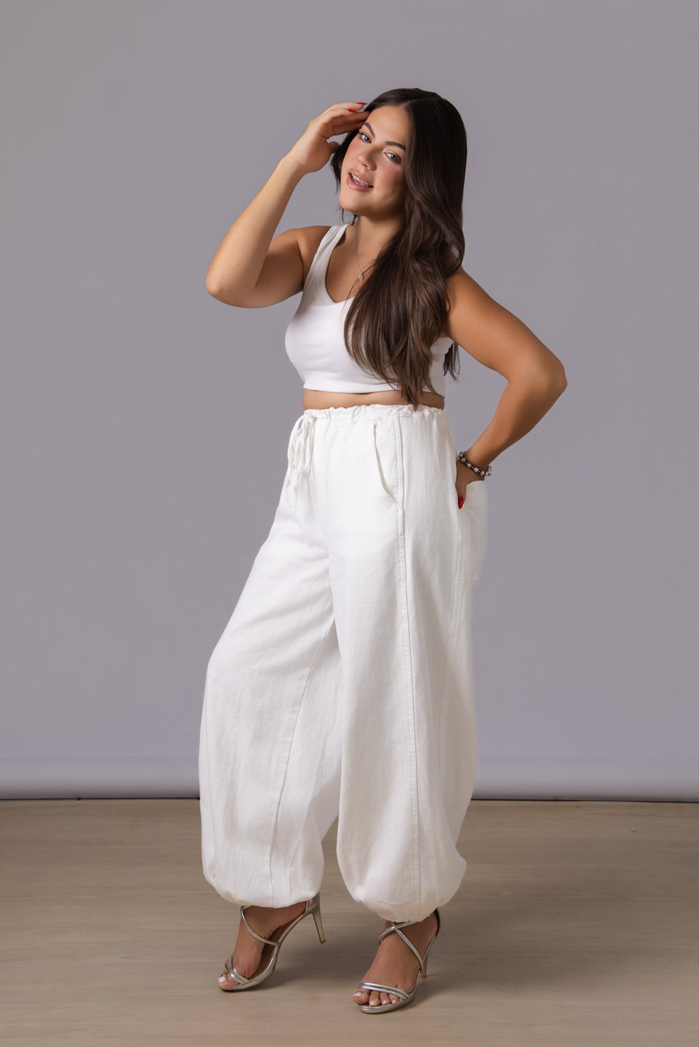 White Bubble Jeans