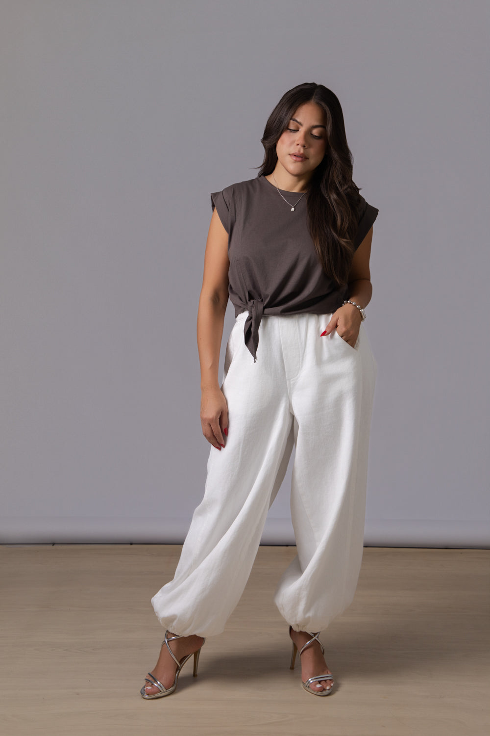 Giuliana Charcoal Top