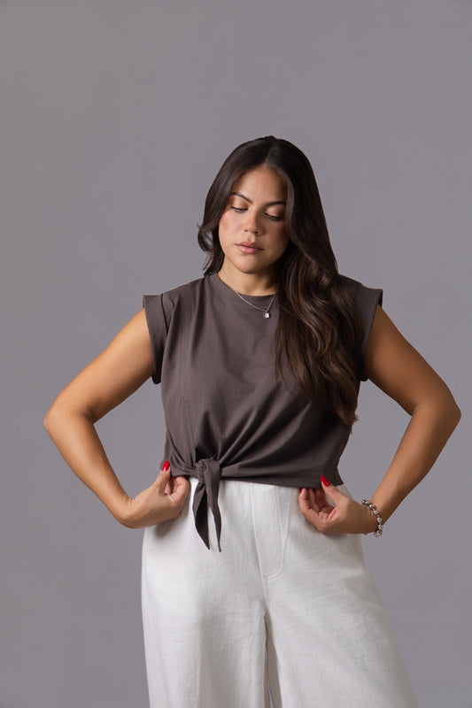 Giuliana Charcoal Top