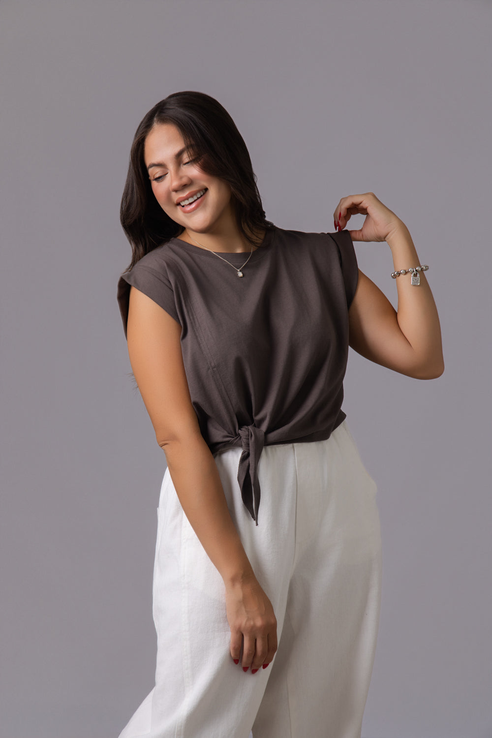 Giuliana Charcoal Top